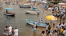 La vista del río en la fiesta de Yemanyá en Rio Vermelho