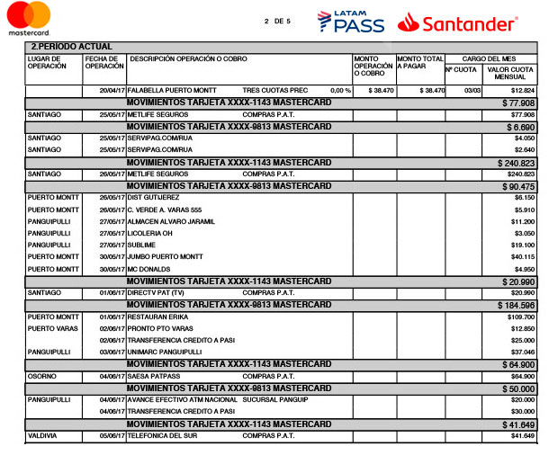 Estado de Cuenta Santander